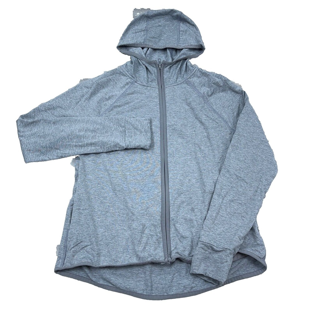 Victoria Secret Hoodie Women Medium Gray Full Zip Jacket Active Performance Cozy